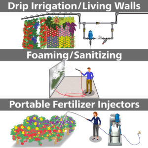 Garden Center Applications - Drip Irrigation, Foaming, Sanitation, Portable Fertilizing
